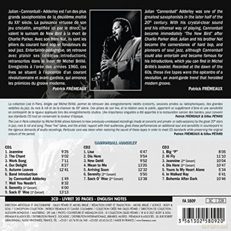 Cannonball Adderley: Live In Paris - 1960-1961 [3CD]