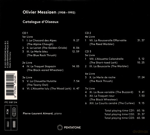 Pierre-Laurent Aimard: Messiaen: Catalogue DOiseaux (Stereo Re-Issue) [3CD]