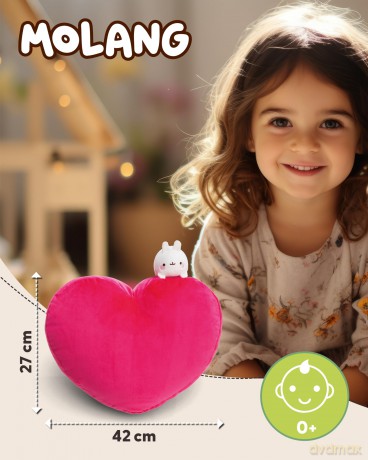 NICI Poduszka w kształcie z serca z mini Molang 42x27 cm