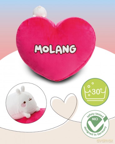 NICI Poduszka w kształcie z serca z mini Molang 42x27 cm