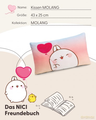 NICI Poduszka MOLANG z balonem w kształcie serca 43x25 cm