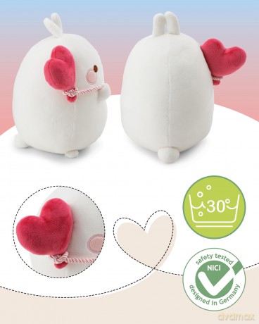 NICI Przytulanka MOLANG z balonem w kształcie serca 12 cm
