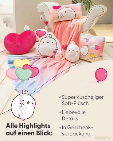 NICI Przytulanka MOLANG z balonem w kształcie serca 24 cm