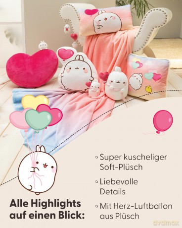 NICI Przytulanka MOLANG z balonem w kształcie serca 48 cm