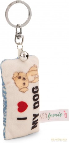 NICI wieszak/brelok na klucze mini podusia "l love my dog" 8cm z dwoneczkiem