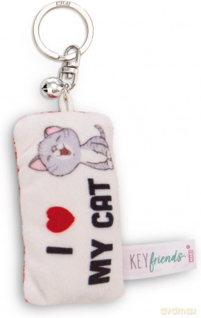NICI wieszak/brelok na klucze mini podusia "l love my cat" 8cm z dwoneczkiem
