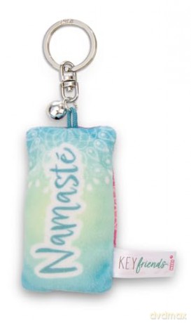 NICI wieszak/brelok na klucze mini podusia "NAMASTE" 8cm z dwoneczkiem
