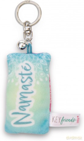 NICI wieszak/brelok na klucze mini podusia "NAMASTE" 8cm z dwoneczkiem