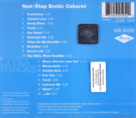 Soft Cell: Non Stop Erotic Cabaret [CD]