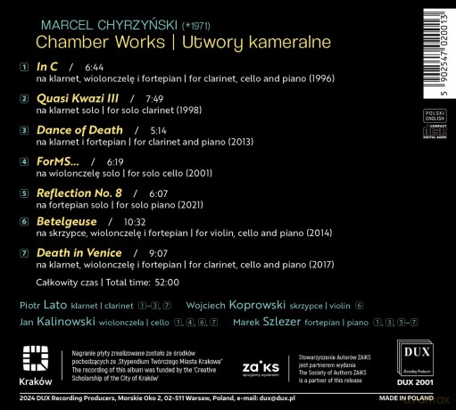 Marcel Chyrzyński: Chamber Works [CD]