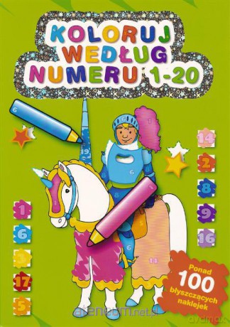 Koloruj wg numeru - zielony od 1 do 20 [KSIĄŻKA]