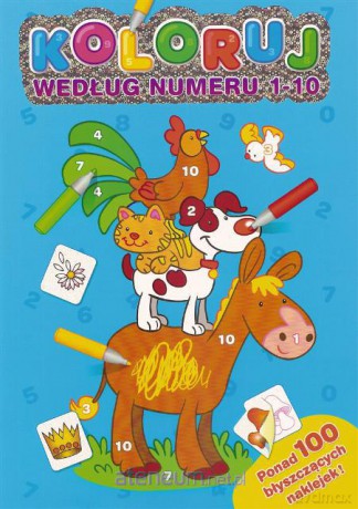 Koloruj wg numeru 1-10 niebieska [KSIĄŻKA]