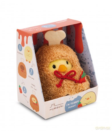 NICI mymochi przytulanka Kurczaczek Tschieps z kostiumem kurczaka i sosem chili 8cm z zawieszką