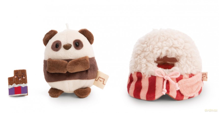 NICI mymochi przytulanka Panda Kono z kostiumem popcornu i czekoladką 8cm z zawieszką