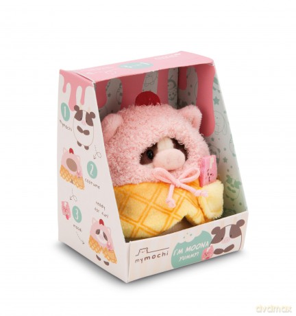 NICI mymochi przytulanka Krówka Moona z kostiumem loda i shakiem 8cm z zawieszką