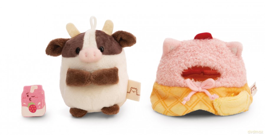 NICI mymochi przytulanka Krówka Moona z kostiumem loda i shakiem 8cm z zawieszką