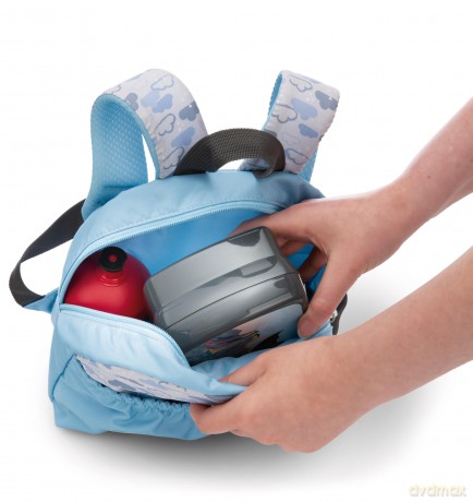 NICI Backpack with soft toy 21x26 cm rabbit 25 cm light blue