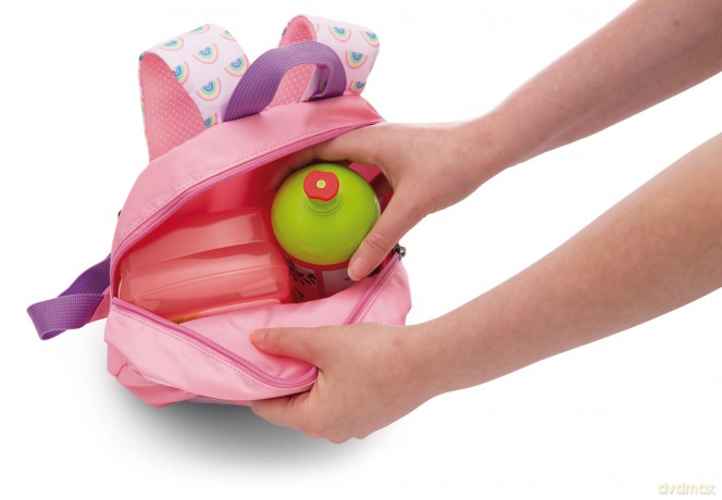 NICI Backpack with soft toy 21x26 cm rabbit 25 cm pink