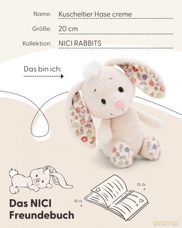NICI Przytulanka królik kremowy 20 cm