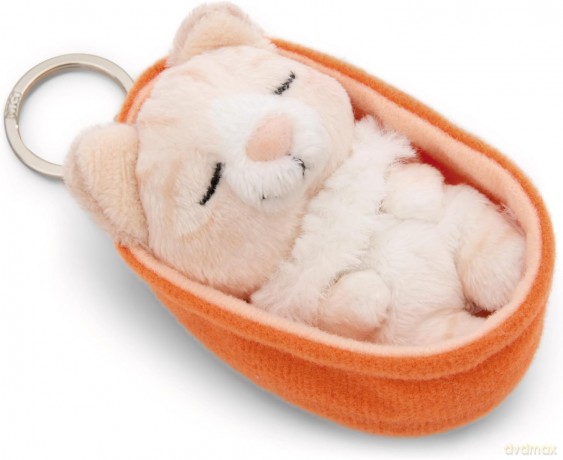 NICI wieszak/brelok na klucze śpiące zwierzątka kot beżowy 8cm