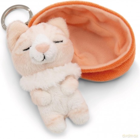 NICI wieszak/brelok na klucze śpiące zwierzątka kot beżowy 8cm