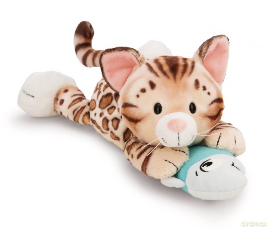 NICI przytulanka leżący kot bengalski z rybką 30 cm