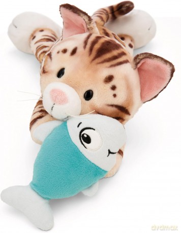 NICI przytulanka leżący kot bengalski z rybką 30 cm