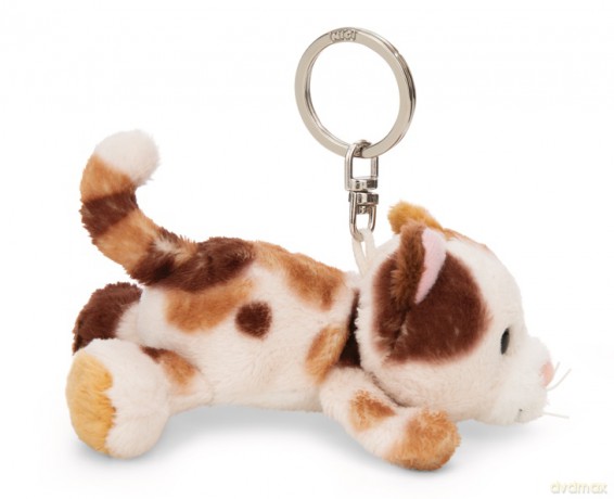 NICI wieszak/brelok na klucze kot calico (trikolor) 10 cm leżący