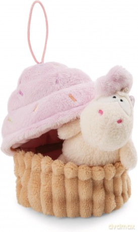 NICI Przytulanka jednorożec Creamy Pink 10 cm w muffince z zawieszką