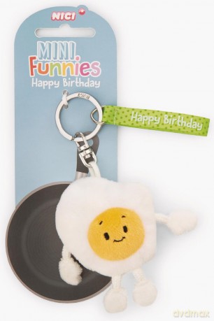 NICI wieszak/brelok na klucze jajko sadzone Happy Birthday 7 cm