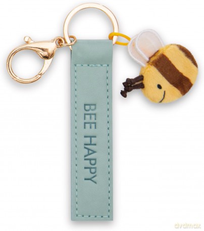 NICI wieszak/brelok na klucze turkusowy band z pszczółką Bee happy 10 cm