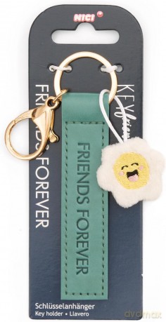 NICI wieszak/brelok na klucze zielony band z kwiatkiem Friends Forever 10 cm