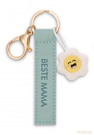 NICI wieszak/brelok na klucze turkusowy band z kwiatkiem Beste Mama 10 cm