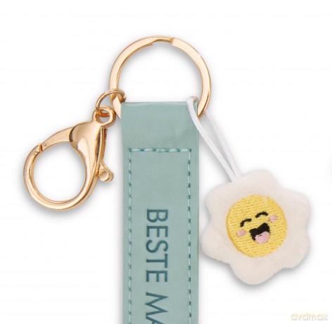 NICI wieszak/brelok na klucze turkusowy band z kwiatkiem Beste Mama 10 cm