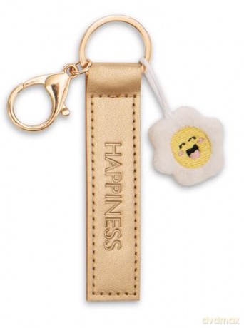 NICI wieszak/brelok na klucze złoty band z kwiatkiem Happiness 10 cm