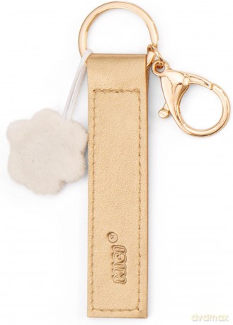 NICI wieszak/brelok na klucze złoty band z kwiatkiem Happiness 10 cm