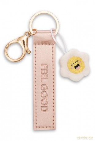 NICI wieszak/brelok na klucze różowy band z kwiatkiem Feel good10 cm