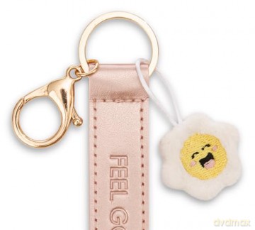 NICI wieszak/brelok na klucze różowy band z kwiatkiem Feel good10 cm