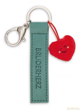 NICI wieszak/brelok na klucze zielony band z serduszkiem Bruderherz 10 cm