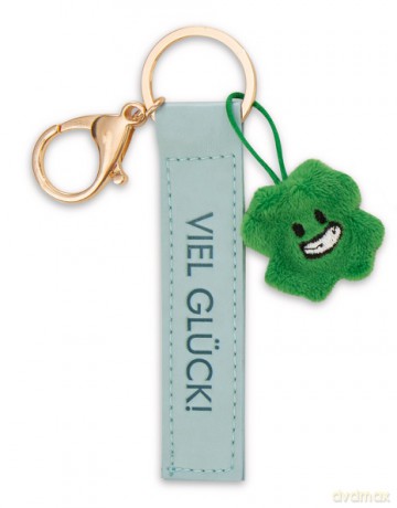 NICI wieszak/brelok na klucze turkusowy band z koniczynką Viel Glück! 10 cm