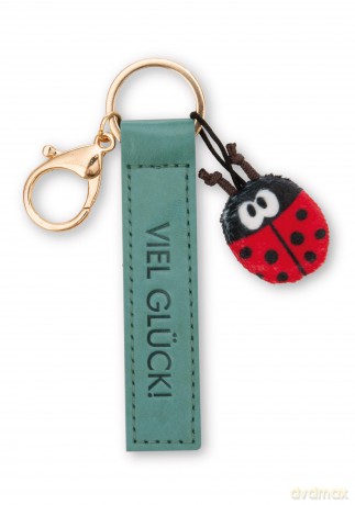 NICI wieszak/brelok na klucze zielony band z biedronką Viel Glück! 10 cm