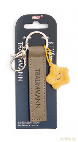 NICI wieszak/brelok na klucze oliwkowy band z gwiazdką Traummann 10 cm