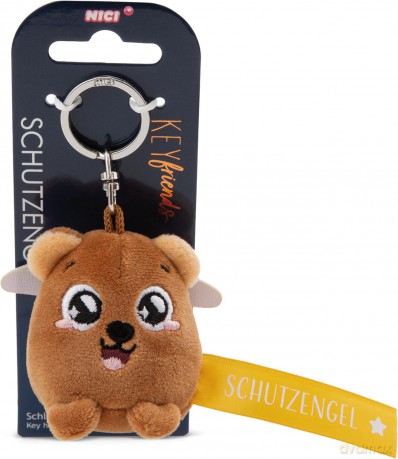 NICI wieszak/brelok na klucze miś z żółtą wstążką Schutzengel! 5 cm