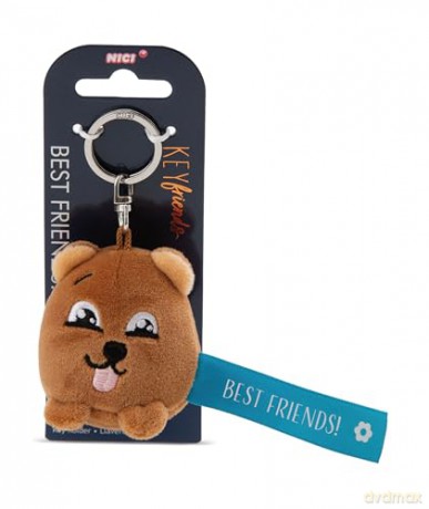 NICI wieszak/brelok na klucze miś z niebieską wstążką Best Friends! 5 cm