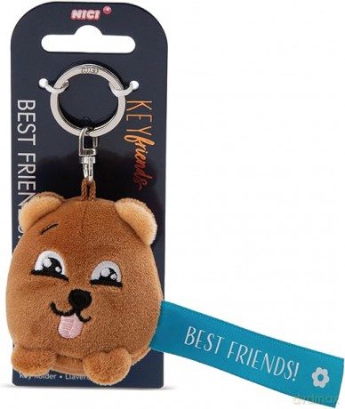 NICI wieszak/brelok na klucze miś z niebieską wstążką Best Friends! 5 cm