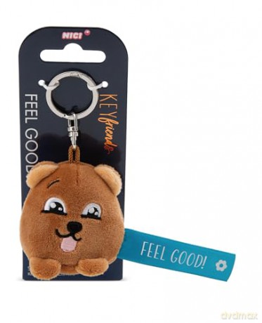 NICI wieszak/brelok na klucze miś z niebieską wstążką Feel Good! 5 cm