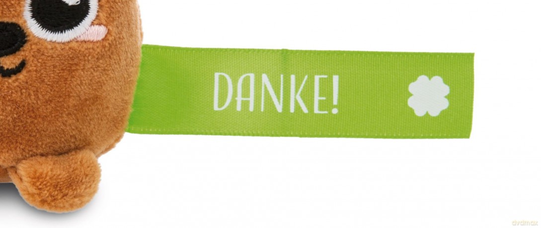 NICI wieszak/brelok na klucze miś z zieloną wstążką Danke! 5 cm