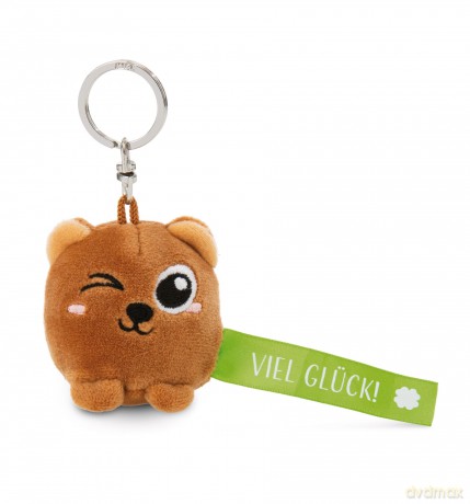 NICI wieszak/brelok na klucze miś z zieloną wstążką Viel Glück! 5 cm