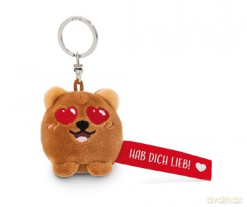 NICI wieszak/brelok na klucze miś z czerwoną wstążką Hab dich lieb! 5 cm
