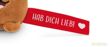 NICI wieszak/brelok na klucze miś z czerwoną wstążką Hab dich lieb! 5 cm